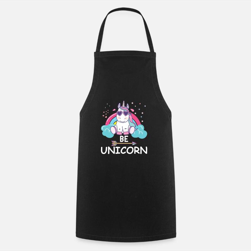 Cooles Einhorn - Kochschürze - Schwarz
