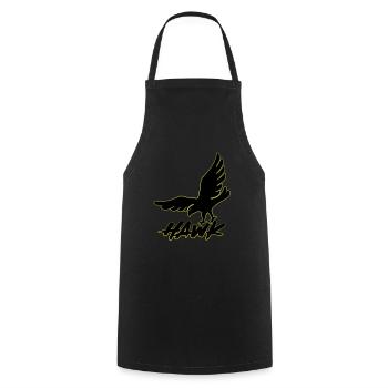 Hawk - hawk flying, animal, birds, air, freedom - Cooking Apron - black - Front - AI Model Male 185 dark (185cm)