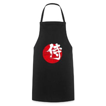 Samurai Symbol Japanisch - Kochschürze - Schwarz - Vorne - AI Model Male 185 dark (185cm)