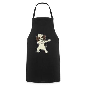 Chien Shih Tzu Dabbing Dabbin Dabb Danse Cadeau - Tablier de cuisine - noir - Devant - AI Model Male 185 dark (185cm)
