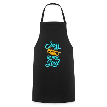 Musique jazz - Tablier de cuisine - noir - Devant - AI Model Male 185 dark (185cm)