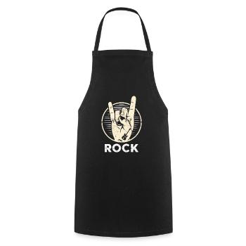 rock n roll - Tablier de cuisine - noir - Devant - AI Model Male 185 dark (185cm)