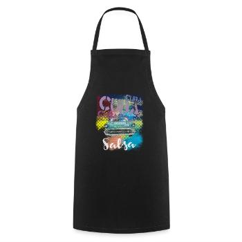 Salsa Cuba Havana T-shirt pour danseuses salsa timba - Tablier de cuisine - noir - Devant - AI Model Male 185 dark (185cm)