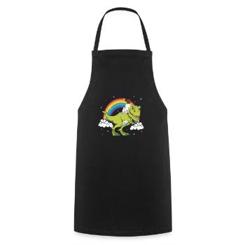 Jack Russell Dog T-Rex Tyrannosaurus Dinosaur - Cooking Apron - black - Front - AI Model Male 185 dark (185cm)