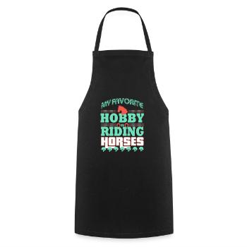 Hobby Horse Riding - Cooking Apron - black - Front - AI Model Male 185 dark (185cm)