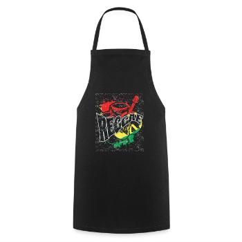 Jamaican reggae - Cooking Apron - black - Front - AI Model Male 185 dark (185cm)