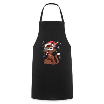 Weihnachten – Weihnachtspullover – Cool Cat - Kochschürze - Schwarz - Vorne - AI Model Male 185 dark (185cm)
