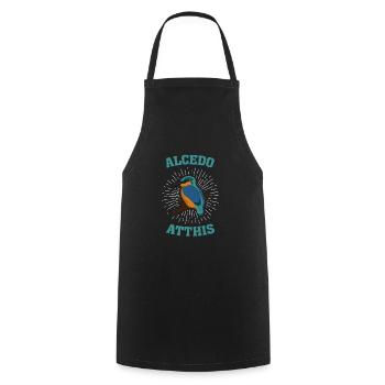 Alcedo atthis Kingfisher Kingfisher bird species - Cooking Apron - black - Front - AI Model Male 185 dark (185cm)