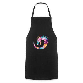 Dragon chinese symbolism snake gift - Cooking Apron - black - Front - AI Model Male 185 dark (185cm)