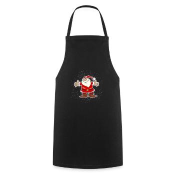 Père Noël Accolade Amour Noël - Tablier de cuisine - noir - Devant - AI Model Male 185 dark (185cm)