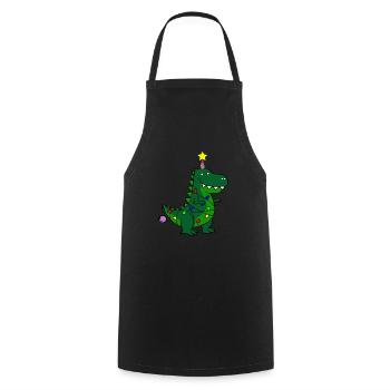 Ugly Christmas Tree Rex Dinocorn - Cooking Apron - black - Front - AI Model Male 185 dark (185cm)