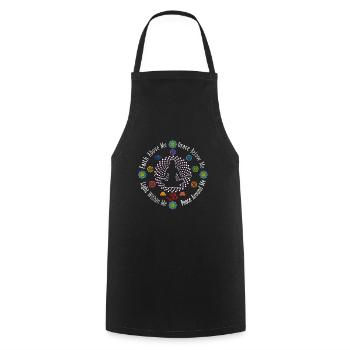 Meditation - Cooking Apron - black - Front - AI Model Male 185 dark (185cm)