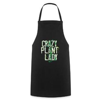 Dame plante fou - Tablier de cuisine - noir - Devant - AI Model Male 185 dark (185cm)