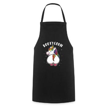 Einhorn Glitzer Hintern Bootycorn Lustig Geschenk - Kochschürze - Schwarz - Vorne - AI Model Male 185 dark (185cm)