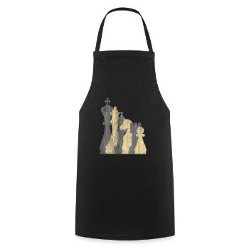 Jeu d'échecs - Tablier de cuisine - noir - Devant - AI Model Male 185 dark (185cm)