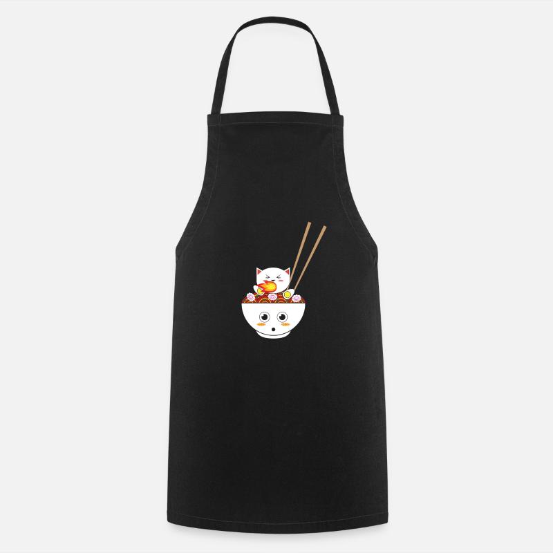 Ramen Cat Kawaii cadeau pour Otakus - Tablier de cuisine - noir