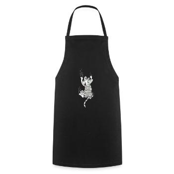 Scratching Cat Scratching Funny Gift - Cooking Apron - black - Front - AI Model Male 185 dark (185cm)