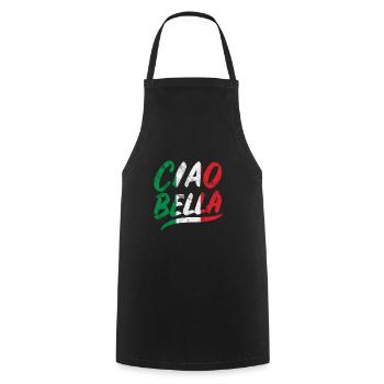 ciao bella italienische Flagge Fußball Geschenk - Kochschürze - Schwarz - Vorne - AI Model Male 185 dark (185cm)