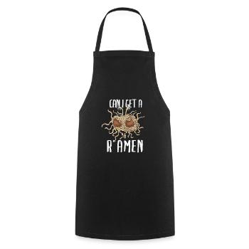 FSM - Flying Spaghetti Monster - Kochschürze - Schwarz - Vorne - AI Model Male 185 dark (185cm)