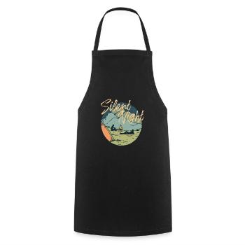 Quiet night "campfire" | Tshirt & Gift - Cooking Apron - black - Front - AI Model Male 185 dark (185cm)