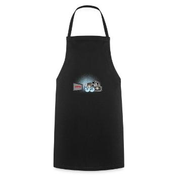 Funny anti streaming CD video cassette gift - Cooking Apron - black - Front - AI Model Male 185 dark (185cm)