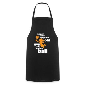 volley-ball - Tablier de cuisine - noir - Devant - AI Model Male 185 dark (185cm)