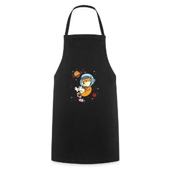 Cadeau de l'univers spatial astronaute Shiba Inu - Tablier de cuisine - noir - Devant - AI Model Male 185 dark (185cm)
