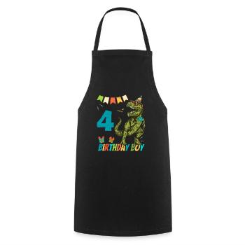 4 Year Olds Childrens Birthday Boy Party - Cooking Apron - black - Front - AI Model Male 185 dark (185cm)
