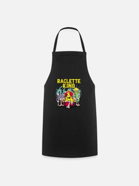 Raclette King Cheese King - Cadeau de concombre oignon - Tablier de cuisine - noir