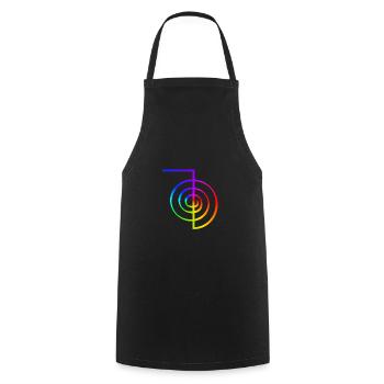Reiki Symbol Regenbogenfarben Geschenk Energie Chi - Kochschürze - Schwarz - Vorne - AI Model Male 185 dark (185cm)