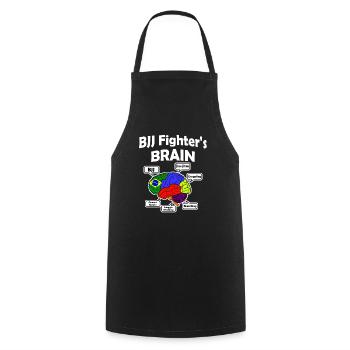 bjj brazilian jiu jitsu wrestle bottom gift brain - Cooking Apron - black - Front - AI Model Male 185 dark (185cm)