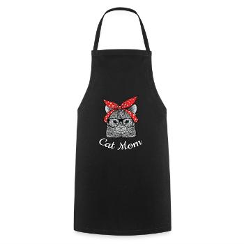 Katze & Katzen Mutter Mama Katzenbesitzer Geschenk - Kochschürze - Schwarz - Vorne - AI Model Male 185 dark (185cm)