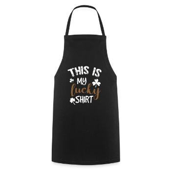 C'est ma chemise porte bonheur - Tablier de cuisine - noir - Devant - AI Model Male 185 dark (185cm)