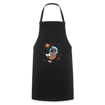 Deutscher Boxer Hund Astronaut Weltraum Geschenk - Kochschürze - Schwarz - Vorne - AI Model Male 185 dark (185cm)