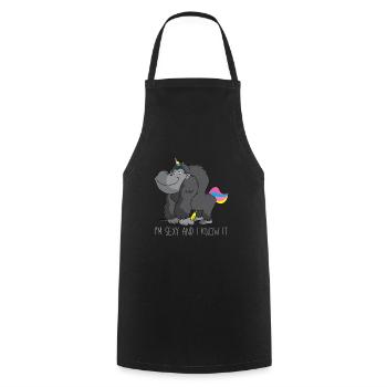 Geschenk Einhorn Banane Gorilla - Kochschürze - Schwarz - Vorne - AI Model Male 185 dark (185cm)
