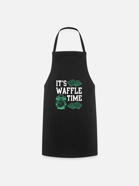 Waffle Time Spruch Geschenkidee Waffel - Kochschürze - Schwarz