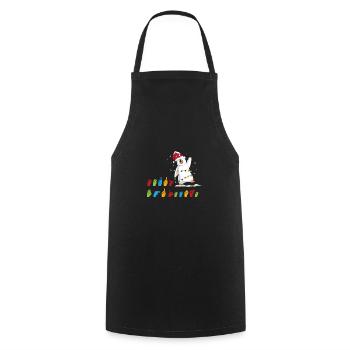 Merry Christmas Penguin Sign Language Sign Sign - Cooking Apron - black - Front - AI Model Male 185 dark (185cm)
