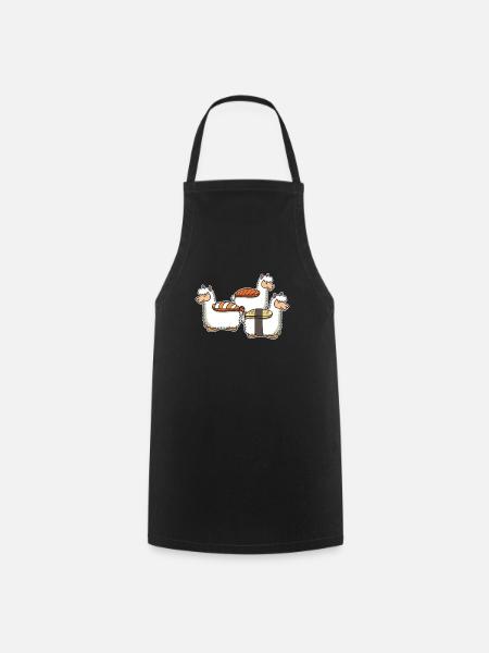 Sushi Alpaka Alpakas Japan Lustig Geschenk - Kochschürze - Schwarz