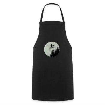 Bicycle with Witch Moon Halloween Funny Gift - Cooking Apron - black - Front - AI Model Male 185 dark (185cm)
