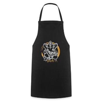 Lord Ganesh Design | Hinduism Gift for Believers - Cooking Apron - black - Front - AI Model Male 185 dark (185cm)