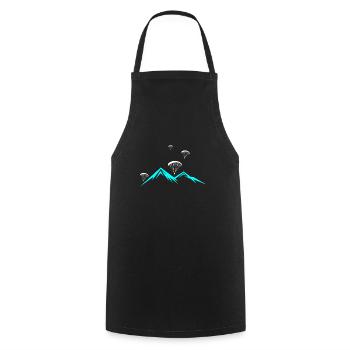 Paragliding view - Cooking Apron - black - Front - AI Model Male 185 dark (185cm)