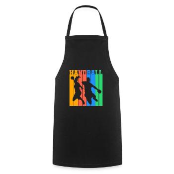 Handball Throw Jump Retro Gift - Cooking Apron - black - Front - AI Model Male 185 dark (185cm)