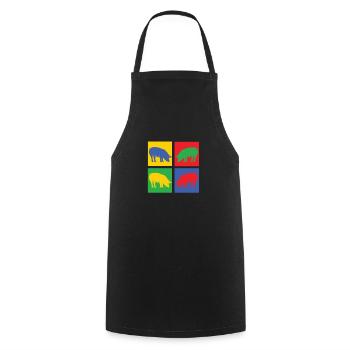porc - Tablier de cuisine - noir - Devant - AI Model Male 185 dark (185cm)