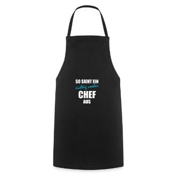 So sieht ein richtig cooler Chef aus Geschenkidee - Kochschürze - Schwarz - Vorne - AI Model Male 185 dark (185cm)