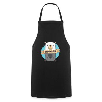 Bipolar T-Shirt - Polar Bear Bipolar Gift Idea - Cooking Apron - black - Front - AI Model Male 185 dark (185cm)