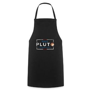 Planète Pluton - Tablier de cuisine - noir - Devant - AI Model Male 185 dark (185cm)