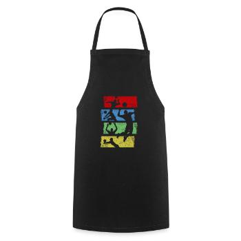 Cadeau d'équipe sportive de volleyball - Tablier de cuisine - noir - Devant - AI Model Male 185 dark (185cm)