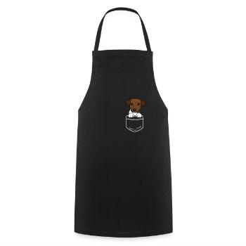Jack Russel Tasche Pocket Hund Lustig Geschenk - Kochschürze - Schwarz - Vorne - AI Model Male 185 dark (185cm)
