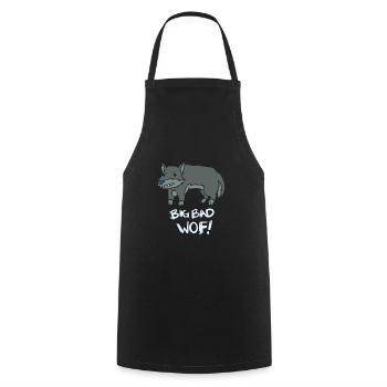 Wolf Cartoon Comic Rudel Beute Geschenk Idee Wild - Kochschürze - Schwarz - Vorne - AI Model Male 185 dark (185cm)