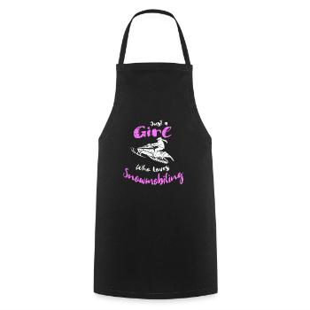 Motoneige fille cadeau de sports d’hiver amusants - Tablier de cuisine - noir - Devant - AI Model Male 185 dark (185cm)